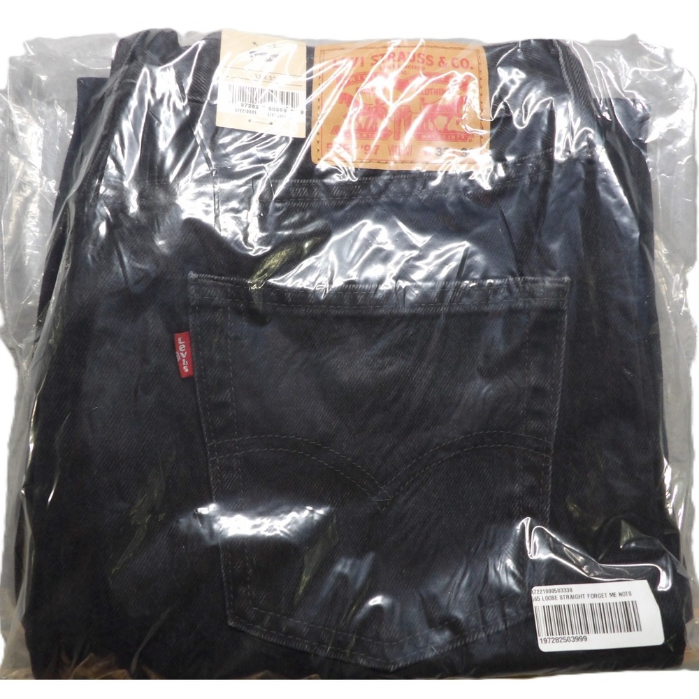 NWT Levis 565 '97 Loose Straight Jeans Men 33x30 Black Cotton Denim Pants Casual